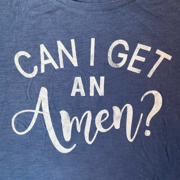 Maurices Women Short Sleeve Crewneck T-shirt Size 2XL, Blue, Can I Get An Amen? - Picture 5 of 8